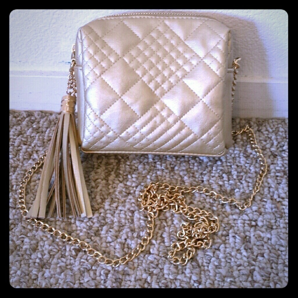NWT‎ Gold Quilted Evening Bag